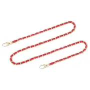 39" Purse Chain Strap with Buckles for Shoulder and Cross Body (Red + Gold)