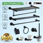 Towel rail racks toilet roll holder robe hooks bathroom Accessories set Chrome