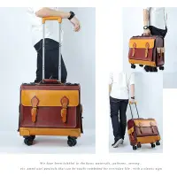 在飛比找Yahoo!奇摩拍賣優惠-皮包真皮旅行箱23寸大容量商務登機行李箱包靜音萬向輪密碼鎖行