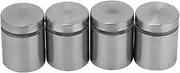 Stainless Steel Glass Standoff Mounting Bolts, 25 * 25/30/40mm, 4pcs with Buffer Rubber Circle for Glass Advertise Board, Mirror, Show Shelf (25 * 25MM)