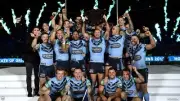 NSW BLUES STATE OF ORIGIN NRL RUGBY TEAM PHOTO ,PREMIERS ,QLD MAROONS 2