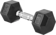 Basics Rubber Encased Exercise and Fitness Hex Dumbbell Hand Weight Strength Tr