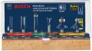 Bosch RBS006 1/4-Inch Shank Carbide-Tipped Multi-Purpose Router Bit Set, 6-Piece
