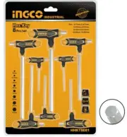 INGCO HHKT8081 8 Piece T-Handle Metric Hex Key Set