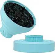 WAJIAYON Universal Collapsible Hair Dryer Diffuser Attachment-Foldable Portable Travel and Easy Storage Hair Diffuser Fit Most Hair Dryers with Nozzle Diameter D-1.575Inch to 1.968 Inch (4-5cm)- Blue