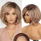 Ash Brown Lace Frontal Human Hair Short Bob Wig