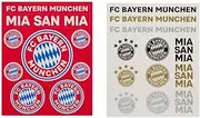 FC Bayern München Set of 2 Sticker Cards – Lettering & Logo – 21 Individual Stickers FCB