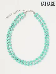 FatFace Turquoise Blue Double Layered Beaded Necklace (AT0629) | $43