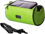YARNOW Bike Cylinder Bag Wear Resistant Handlebar Phone Touch Bag for Bicycles Durable Storage Cylinder with Versatile Functionality Green