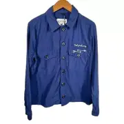 Zara Navy Everything Starts With A Blank Canvas Casual Overshirt NWT Size Medium