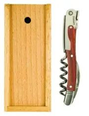 Laguiole Rosewood corkscrew in Wooden slide box