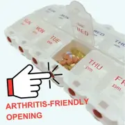 Arthritis-Friendly Pill Organizer - 7 Days, AM/PM Vitamin Box