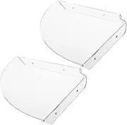 Zerodeko 2pcs Household Wall-Mounted Rack Transparent Floating Corner Shelf Bathroom Rack