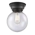 Innovations 204-8-LED Large Beacon 1-Lt Flush, Black/Seed - 623-1F-BK-G204-8-LED