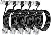 Ultra Thin Cat 6A Ethernet Cable 3.3 Feet 5Pack, 90° Degree Right Angled, 10Gbps High-Speed Network Slim Cable, 250Mhz, Rj45 Flexible Ethernet Cord, for PC, Router, Ps4/5 (Black)