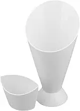 French Fry Holder with Sauce Cup Holder | 2 in 1 French Fry Cone Dipping Cup | Portable Tableware Bowls Divided Dipping Cups Hot French Fries Container for Family Cafeterias