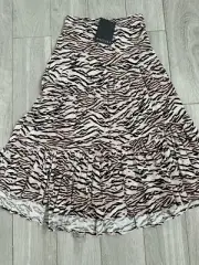 Decjuba Stephanie Seam Detail Linen Skirt Sz XS