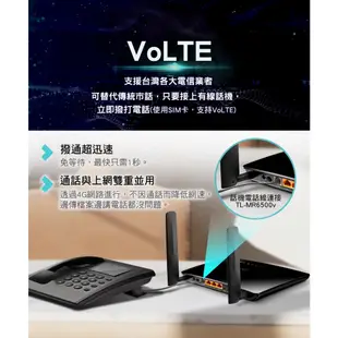 TP-Link TL-MR6500v 4G無線網路 wifi分享器路由器 N300 支援SIM卡 4G LTE 可打電話