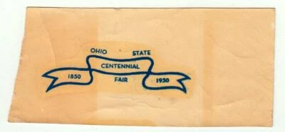 Ohio State Fair Centennial 1950 Vintage Water Transfer Decal