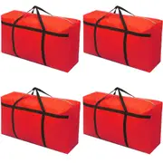 riin 4x Large Home Storage Bag Waterproof Clothes Quilt Organizer for Moving House Luggage Xmas Christmas Tree Model#120 Red