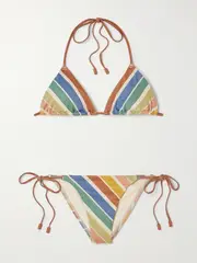 [Zimmermann] Zimmermann - Everley Metallic Striped Recycled Bikini - Multi - 0 0 Multi