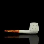 Lattice Finish Pot CUTTY Pipe BLOCK MEERSCHAUM-NEW-HAND CARVED W Case#1685