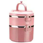 2 Tier Stackable Stainless Steel Lunch Box Sealedpink 2 layers