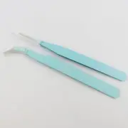 Craft & Jewellery Stainless Steel Flat & Bent Nose Beading Tweezers Set MINT