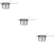 Sosoport 3 Sets Stainless Steel Butter Melting Pot Hiking Cookware Picnic Cookware Cook Tool Cook Pot