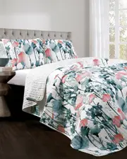 Lush Decor Zuri Flora Quilt Set