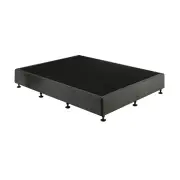 Palermo Queen Ensemble Bed Base Platinum Graphite Linen Fabric