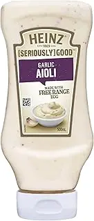 Heinz Seriously Good Garlic Aioli Flavoured Garlic Aioli Egg Mayonnaise Dipping Sauce 500ml
