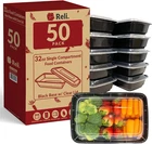 Meal Prep Containers (50 Pack, 32 Oz.) | 1 Compartment Food Containers with Lids