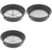 Set of 3 Gold Classifier Stackable Black Pans 1/4", 1/20", 1/100" Holes