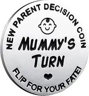 Parent Mom Dad Funny Decision Coin | Double-Sided Pregnancy Girls First Time Moms Dads Coin Collecting,Baby Shower Gifts Challenge Coin Decision Coin for Couples Borato