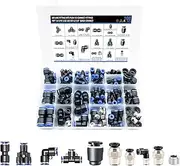 108 Pcs Quick Connect Air Hose Fittings Kit - 1/8" to 1/2" NPT Thread Push To Connect Fittings for Workshops