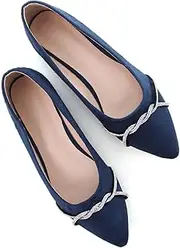 TN TANGNEST Womens Casual Flats Fashion Chain Pointed Toe Ballet Flats Rhinestone Flats Comfort Slip On Dress Shoes