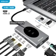 Docking Station USB Type C HUB To HDMI-Compatible Adapter OTG Vga RJ45 Lan Multi