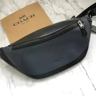 美國百分百【全新真品】 Coach 腰包 F79149 經典款 教練包 側背包 logo 男 女 黑色 AP24