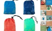 4 Pack 55 Pound Reusable Grocery Bags with attached pouch, Large Capacity,