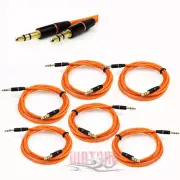 6X 3.5MM AUX MALE AUDIO EXTENSION CABLE CORD ORANGE FOR GALAXY S4 NOTE 2 3 NEXUS
