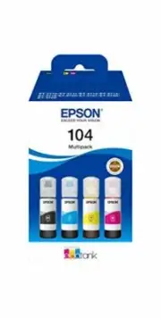 Epson EcoTank 104 4 Colour Multipack Ink Bottles C13T00P640