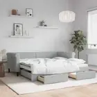 Velvet Daybed Sofa Frame Lounge Day Bed Couch Futon Trundle Storage Drawers Grey