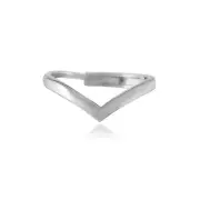 925 Sterling Silver Simple Unique V Shape Ring For Womens & Girls
