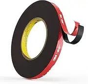 Kermilla Double Sided Tape Removable StickyTape, Double Sided Heavy-Duty Mounting Tape, Waterproof Foam Tape, 32FT Length, 0.4 Inch Width for Car LED Strip Lights Home Decor, Office Decor