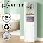 FREE SHIPPING Artiss Cabinet Storage 160cm White Tallboy Toilet Laundry Cupboard