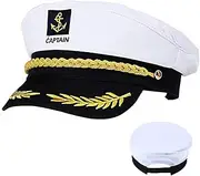 Yacht Captain Hat,Costume Accessory for Navy Masquerade Party,Marine Admiral Adjustable Hat