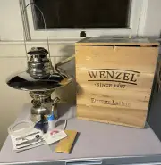 WENZEL Nickel Plated Pressure Lantern Model #823018 New In Original Wooden Crate