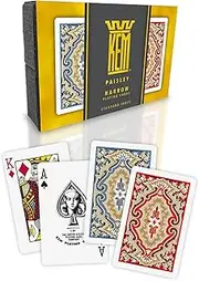 KEM Paisley Plastic Playing Cards, Standard Index, Bridge Size, 2 Decks, Casino Grade, Adults 0+