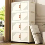 Plastic Foldable Storage Cabinet Folding Clothes Closet Bedroom